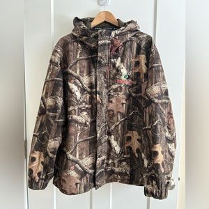 Excellent condition Mossy Oak camouflage hooded jacket Micro fleece lined.